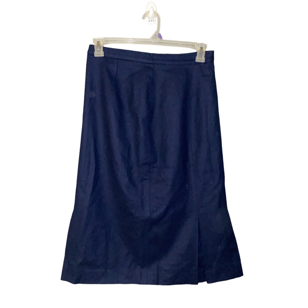 Pendleton Navy Blue 100% Virgin Wool Pleated Skirt